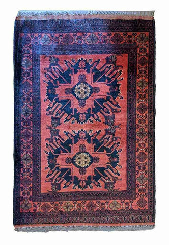 150 x 100 cm Khan Mohammadi Traditional Terracotta Rug - Rugoutlet
