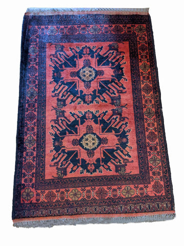 150 x 100 cm Khan Mohammadi Traditional Terracotta Rug - Rugoutlet