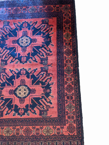 150 x 100 cm Khan Mohammadi Traditional Terracotta Rug - Rugoutlet