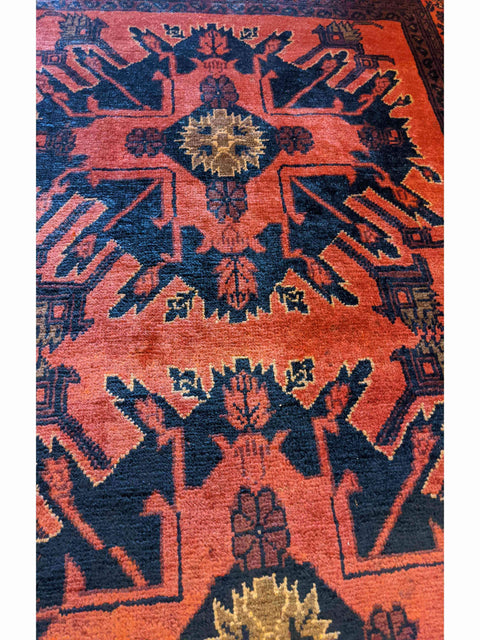 150 x 100 cm Khan Mohammadi Traditional Terracotta Rug - Rugoutlet
