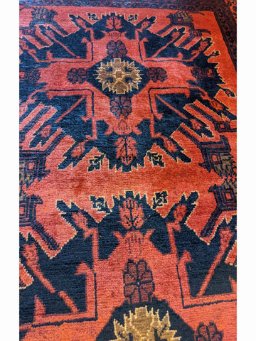 150 x 100 cm Khan Mohammadi Traditional Terracotta Rug - Rugoutlet