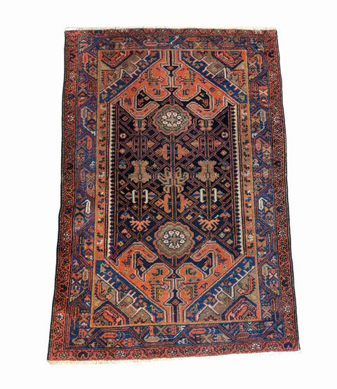 150 x 100 cm Old Malayer Traditional Brown Small Rug - Rugoutlet