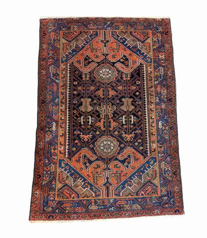 150 x 100 cm Old Malayer Traditional Brown Small Rug - Rugoutlet