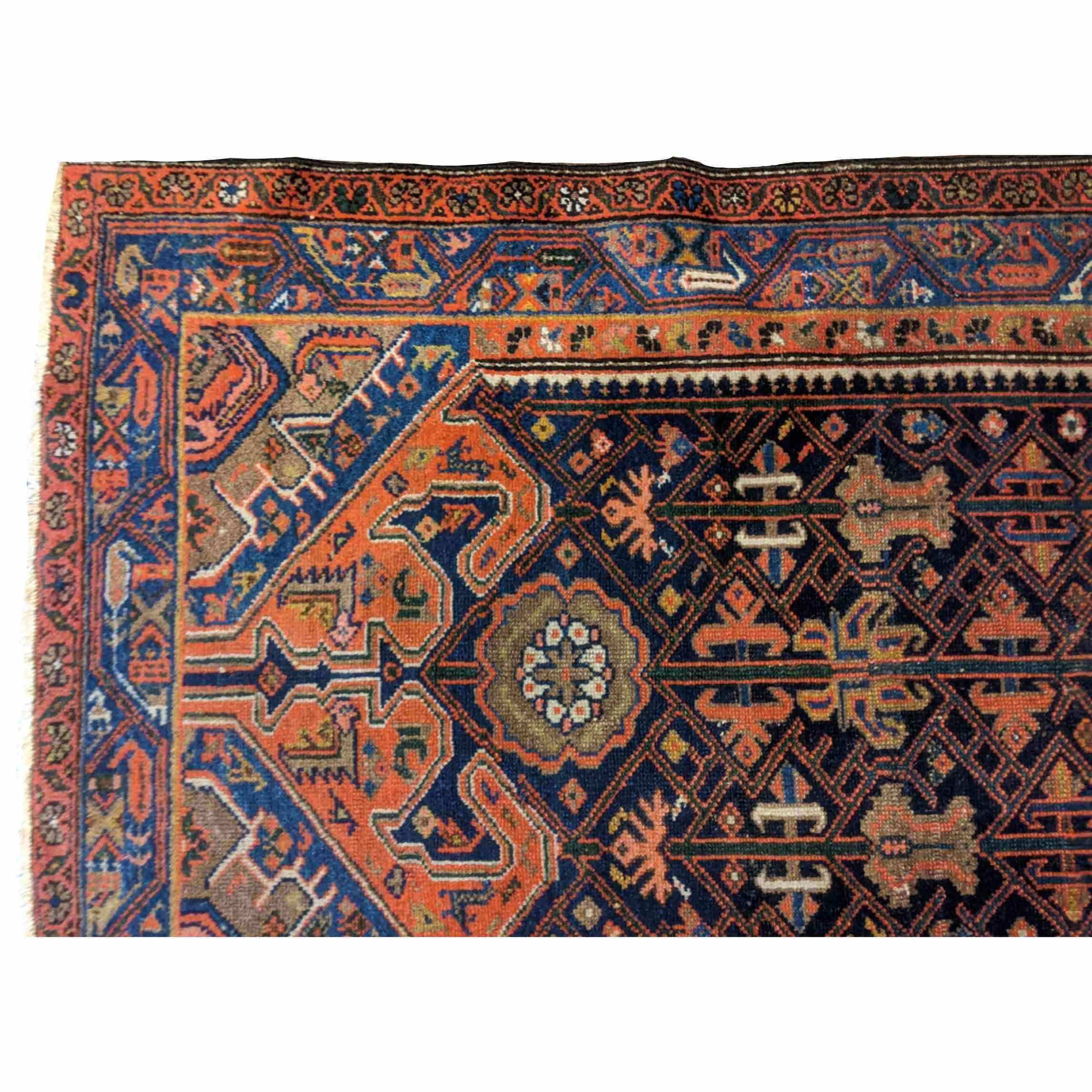 150 x 100 cm Old Malayer Traditional Brown Small Rug - Rugoutlet