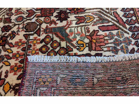 150 x 100 cm Persian Hamadan Traditional White Rug - Rugoutlet