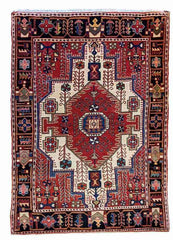 150 x 102 cm Persian Hamadan Traditional Red Rug - Rugmaster