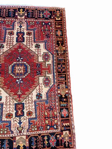 150 x 102 cm Persian Hamadan Traditional Red Rug - Rugoutlet