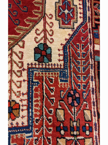 150 x 102 cm Persian Hamadan Traditional Red Rug - Rugoutlet