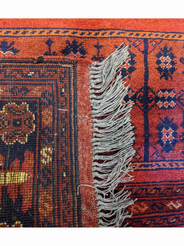 150 x 103 cm Afghan Khan Tribal Terracotta Rug - Rugoutlet
