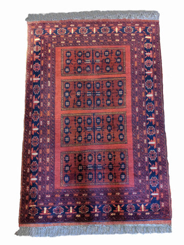 150 x 103 cm Afghan Khan Tribal Terracotta Rug - Rugoutlet