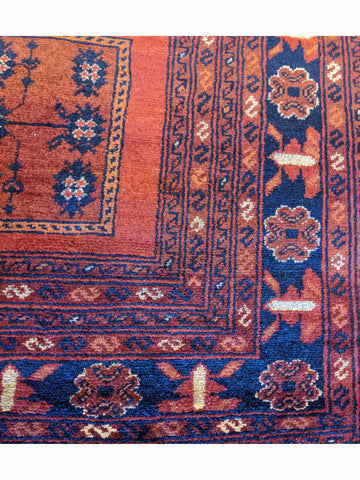150 x 103 cm Afghan Khan Tribal Terracotta Rug - Rugoutlet