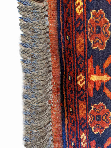 150 x 103 cm Afghan Khan Tribal Terracotta Rug - Rugoutlet