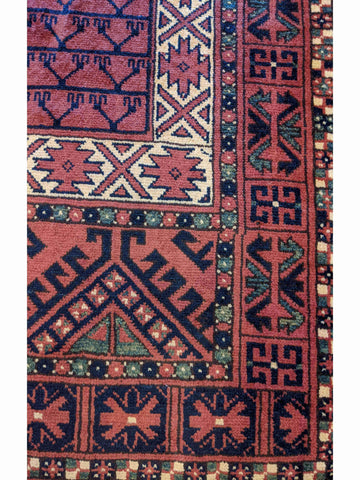 150 x 103 cm fine afghan Hachlu Tribal Terracotta Rug - Rugoutlet
