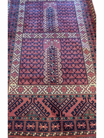 150 x 103 cm fine afghan Hachlu Tribal Terracotta Rug - Rugoutlet