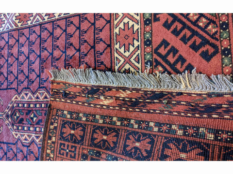150 x 103 cm fine afghan Hachlu Tribal Terracotta Rug - Rugoutlet