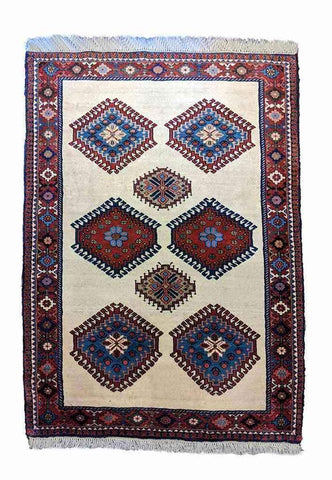 150 x 103 cm Yalameh Tribal Beige Rug - Rugoutlet