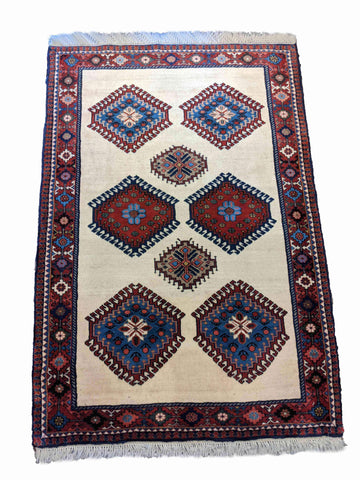 150 x 103 cm Yalameh Tribal Beige Rug - Rugoutlet