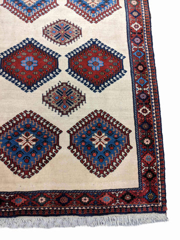 150 x 103 cm Yalameh Tribal Beige Rug - Rugoutlet