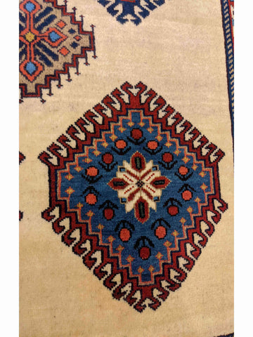150 x 103 cm Yalameh Tribal Beige Rug - Rugoutlet