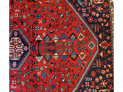 150 x 105 cm Abbadeh Persian Gabbeh Geometric Geometric Red Small Rug - Rugoutlet