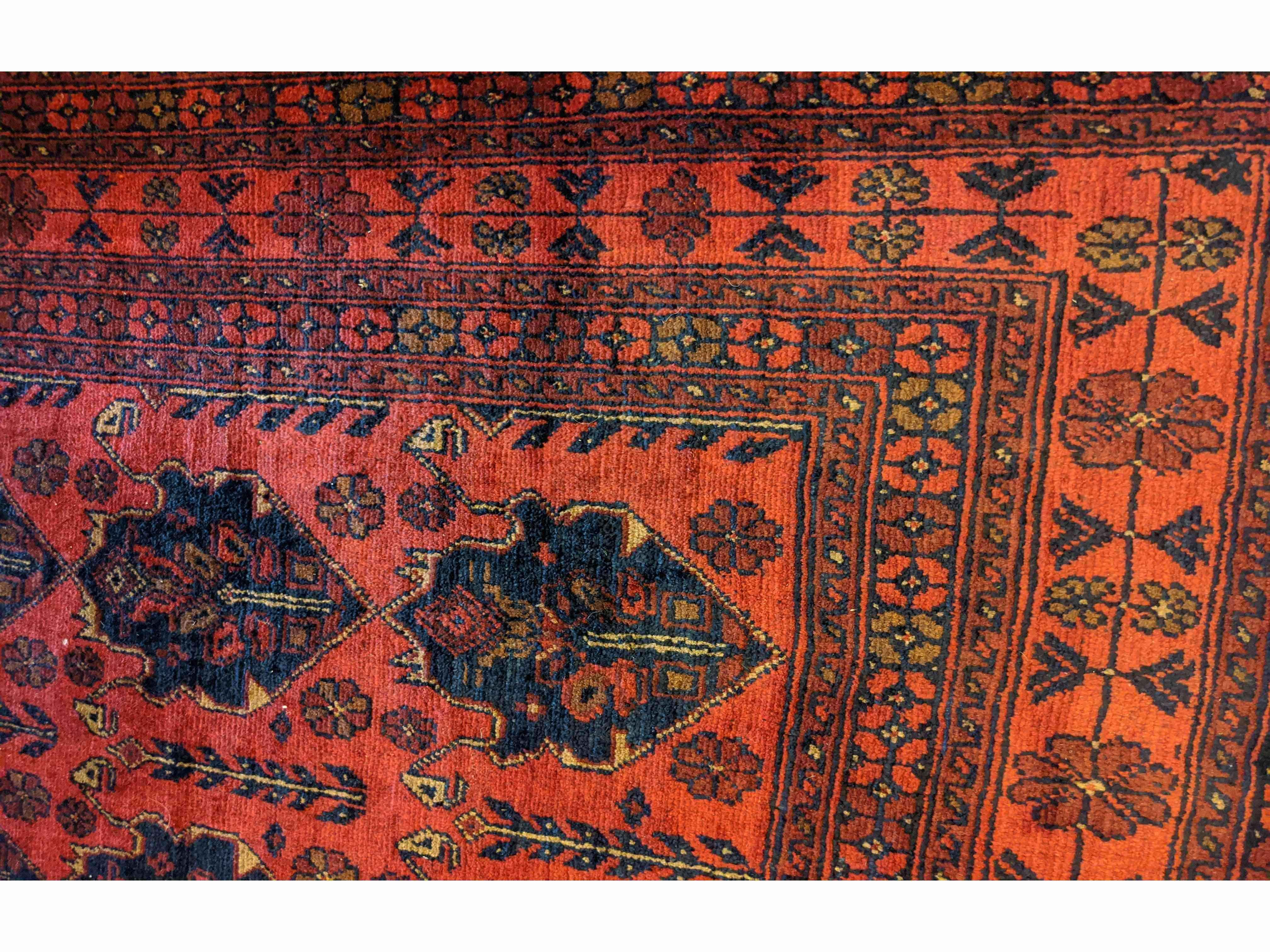 150 x 105 cm Afghan Khan Tribal Red Rug - Rugmaster