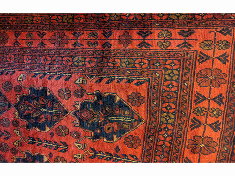 150 x 105 cm Afghan Khan Tribal Red Rug - Rugoutlet