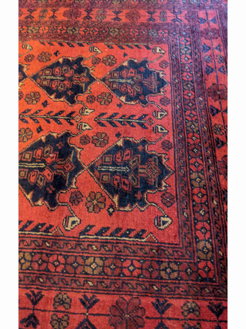 150 x 105 cm Afghan Khan Tribal Red Rug - Rugoutlet