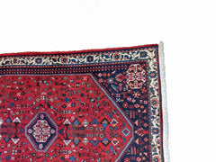 150 x 105 cm Persian Abbadeh Geometric Red Small Rug - Rugmaster