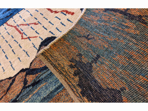 150 x 105 cm Persian Gabbeh Rain Design Tribal White Rug - Rugoutlet
