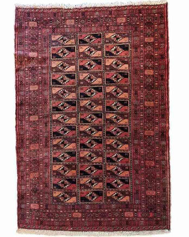 150 x 106 cm Fine Persian Baluch Traditional Terracotta Rug - Rugoutlet