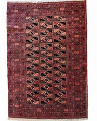 150 x 106 cm Fine Persian Baluch Traditional Terracotta Rug - Rugmaster