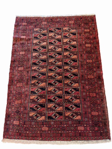 150 x 106 cm Fine Persian Baluch Traditional Terracotta Rug - Rugoutlet