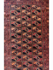 150 x 106 cm Fine Persian Baluch Traditional Terracotta Rug - Rugmaster