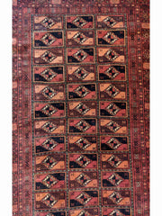 150 x 106 cm Fine Persian Baluch Traditional Terracotta Rug - Rugoutlet