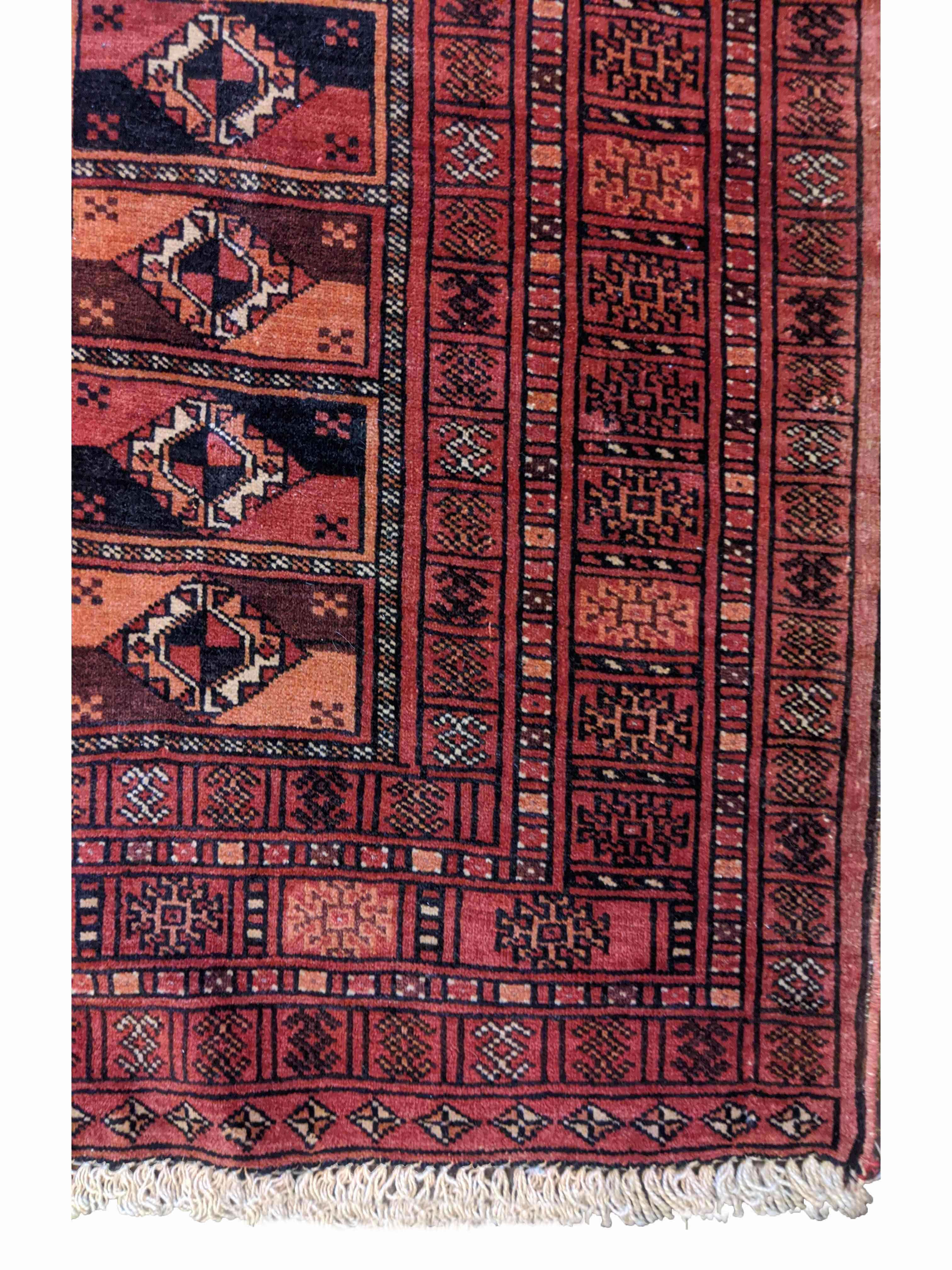 150 x 106 cm Fine Persian Baluch Traditional Terracotta Rug - Rugmaster