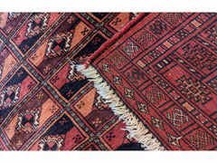 150 x 106 cm Fine Persian Baluch Traditional Terracotta Rug - Rugmaster