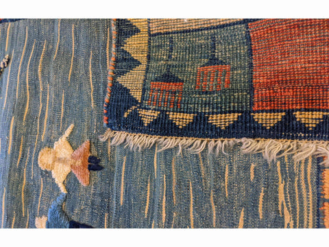 150 x 110 cm kilim Persian Gabbeh Tribal Multi coloured Rug - Rugoutlet