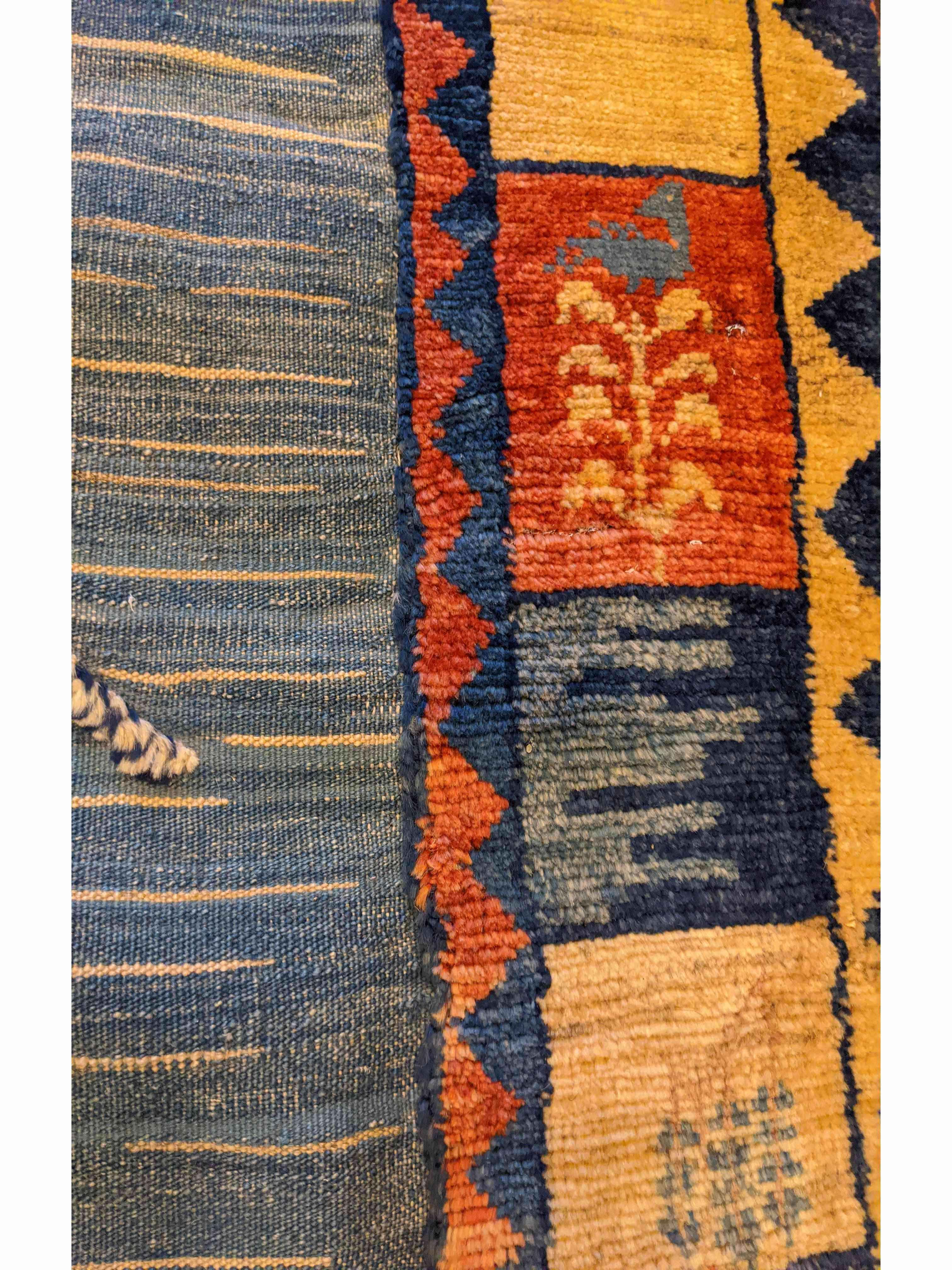 150 x 110 cm kilim Persian Gabbeh Tribal Multi coloured Rug - Rugmaster
