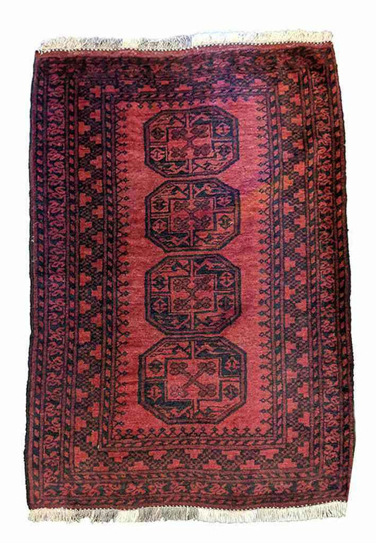 150 x 110 cm red Afghan Tribal Red Rug - Rugmaster