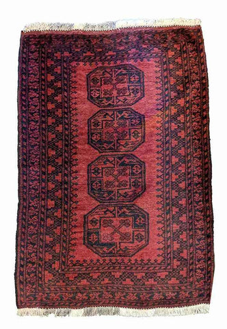 150 x 110 cm red Afghan Tribal Red Rug - Rugoutlet