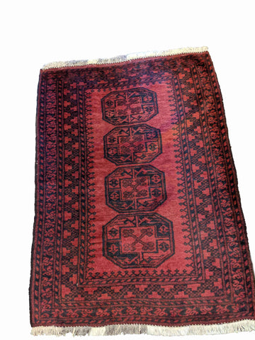 150 x 110 cm red Afghan Tribal Red Rug - Rugoutlet