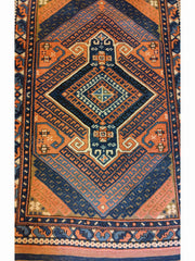 150 x 110 cm Turkish Karz Traditional Blue Rug - Rugoutlet