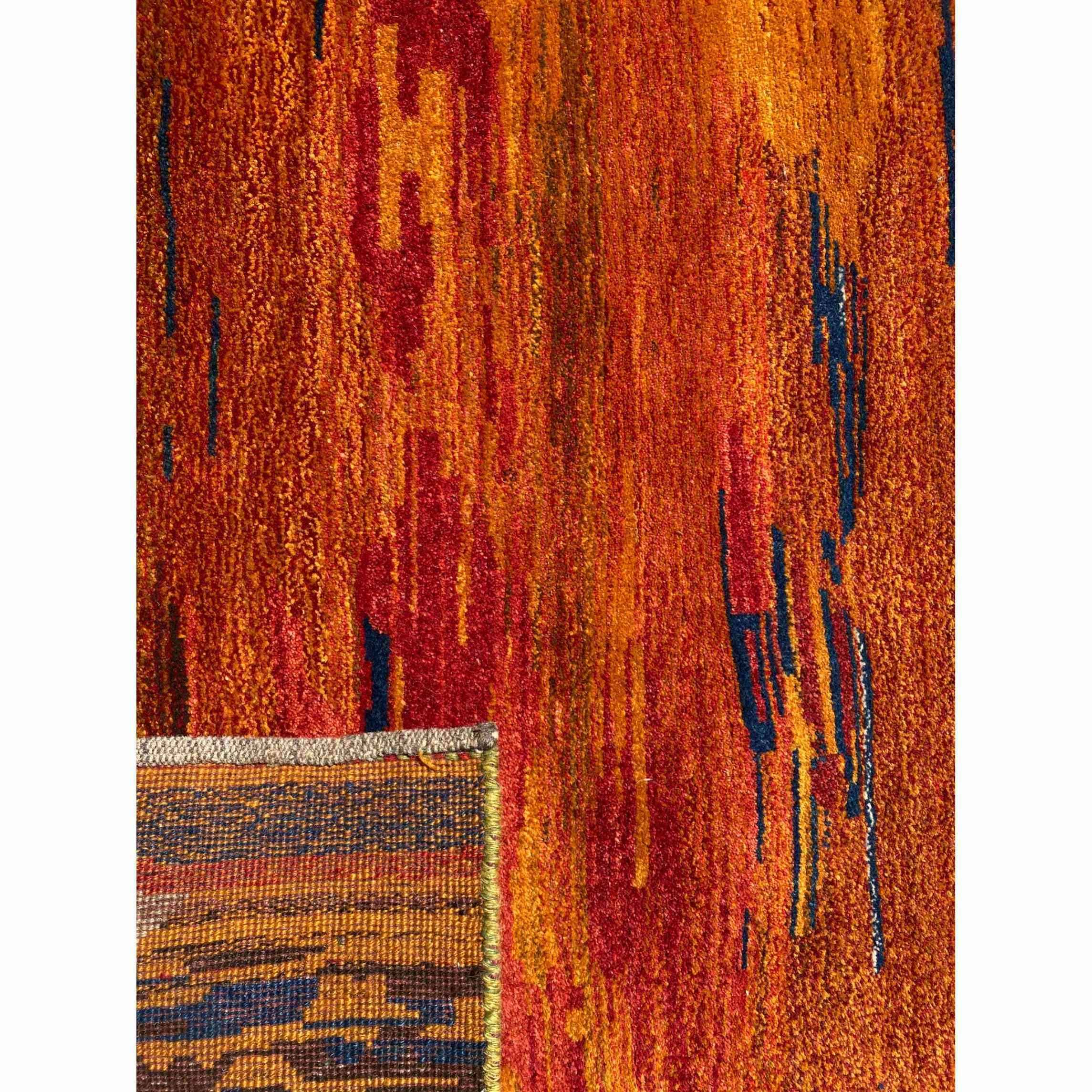 150 x 112 cm Persian Gabbeh Tribal Orange Small Rug - Rugmaster