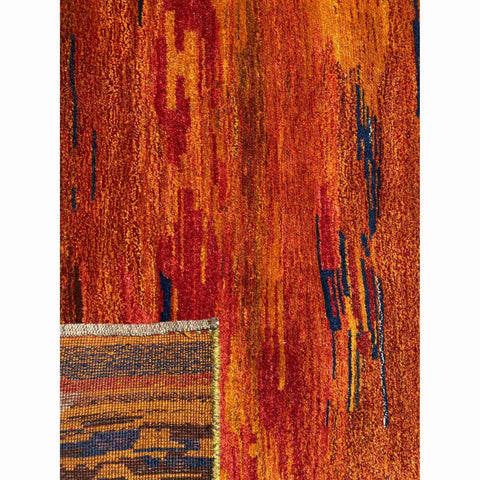 150 x 112 cm Persian Gabbeh Tribal Orange Small Rug - Rugoutlet