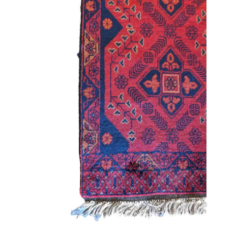 150 x 52 cm Afghan Khan Tribal Red Rug - Rugmaster
