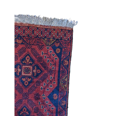 150 x 52 cm Afghan Khan Tribal Red Rug - Rugoutlet