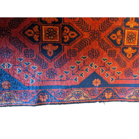 150 x 52 cm Afghan Khan Tribal Red Rug - Rugoutlet