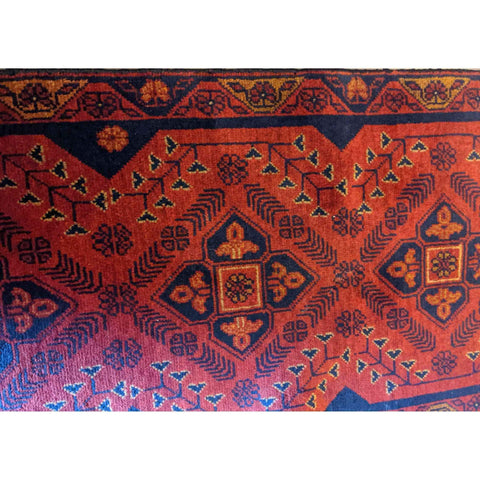 150 x 52 cm Afghan Khan Tribal Red Rug - Rugoutlet