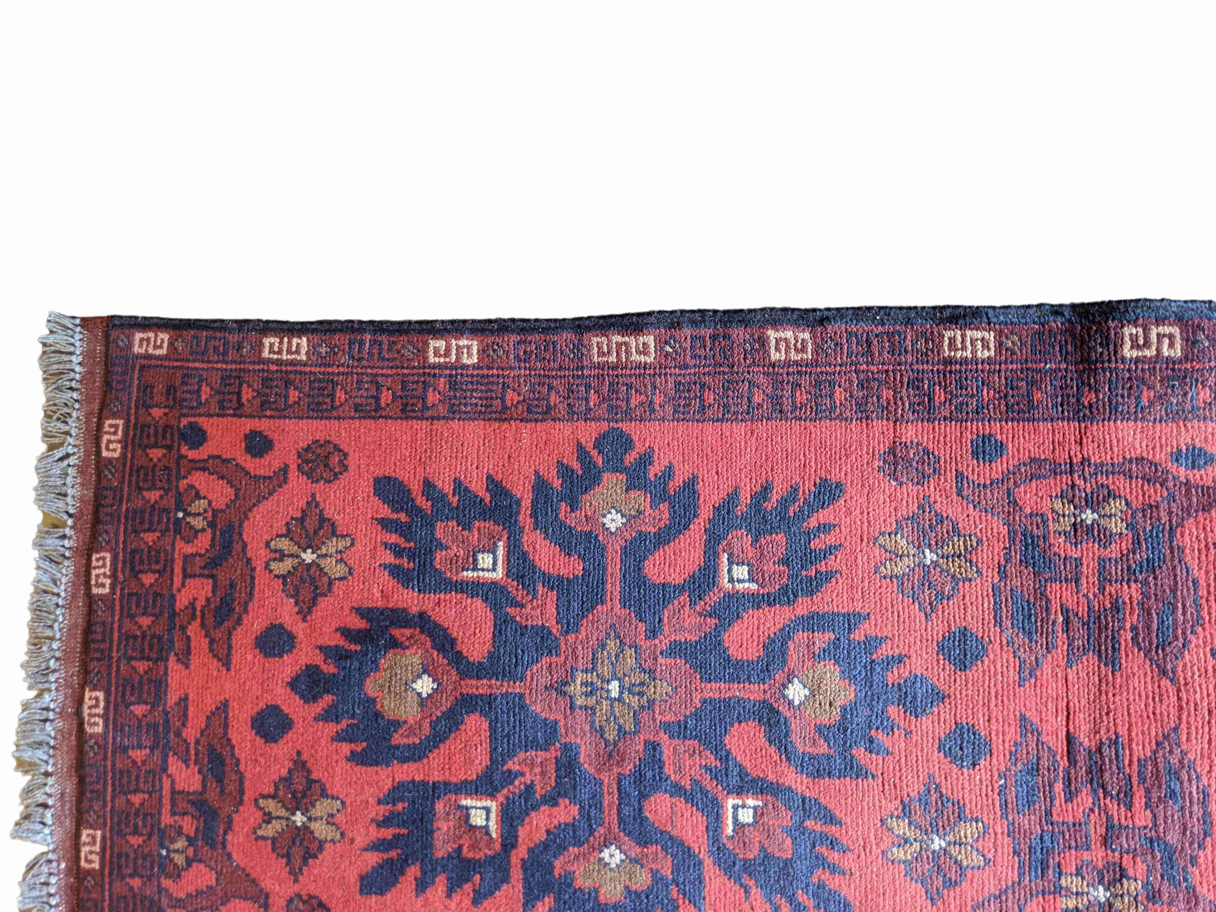 150 x 53 cm Afghan Khan Tribal Terracotta Rug - Rugoutlet