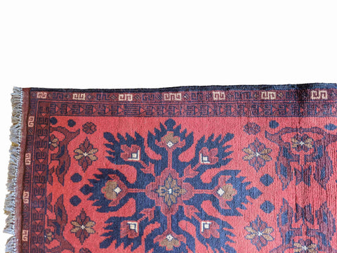 150 x 53 cm Afghan Khan Tribal Terracotta Rug - Rugmaster
